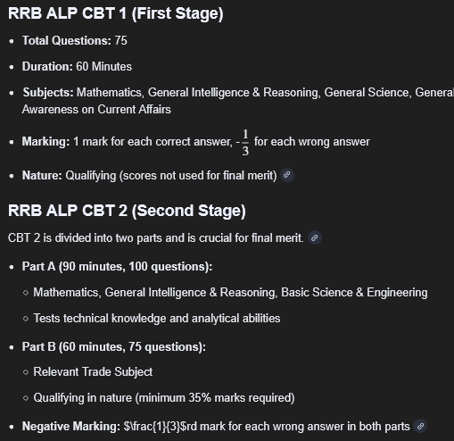 RRB ALP Exam Pattern 2026 Sectional Marks